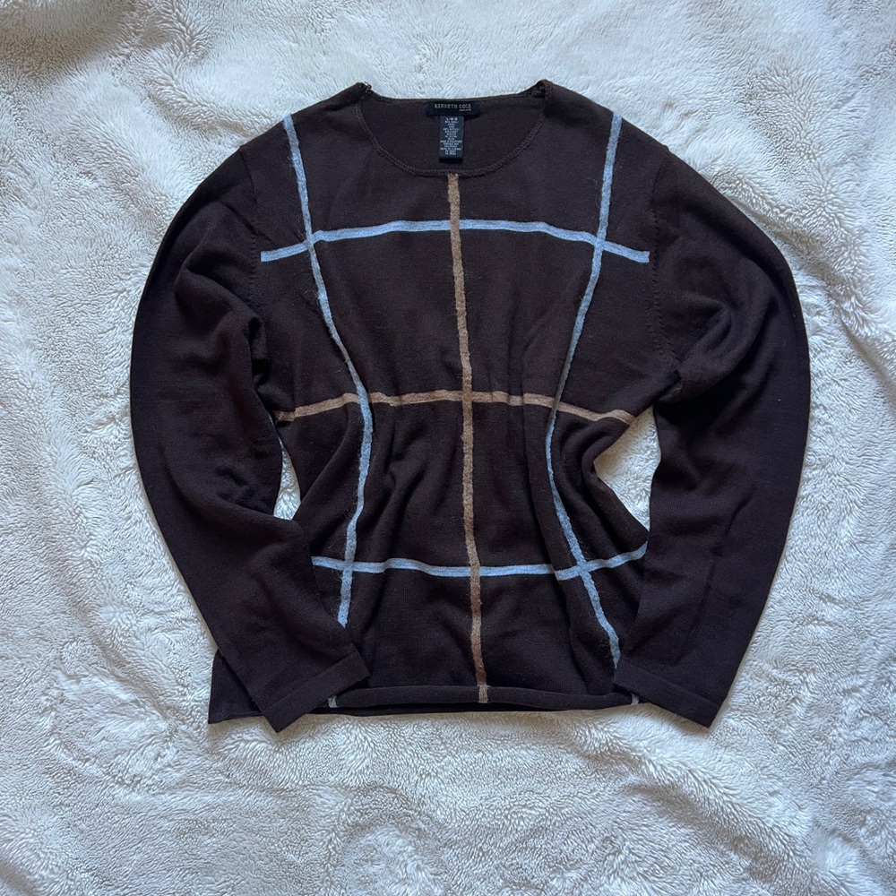 Kenneth Cole Chocolate Brown Wool Sweater